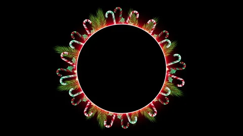 NEON CANDY CANES FRAME Stock Footage 255575215