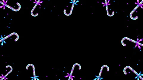 NEON CANDY CANES FRAME Stock Footage 256076760