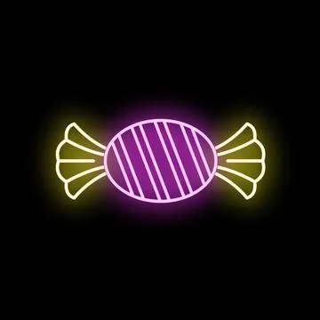 Neon candy wrapper sweet treat pink yellow glow Stock Illustration