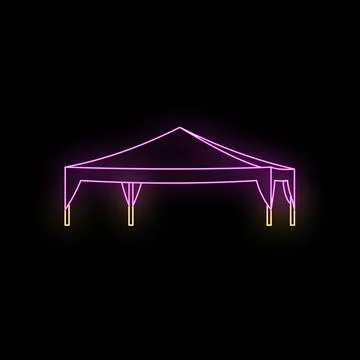 Neon canopy outlining an event or party tent Stock Illustration