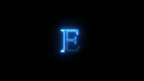 Neon capital letter E animated video Stock Footage 294531971