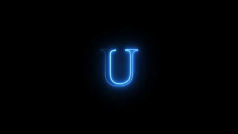 Neon capital letter U animated video Stock Footage 294532017