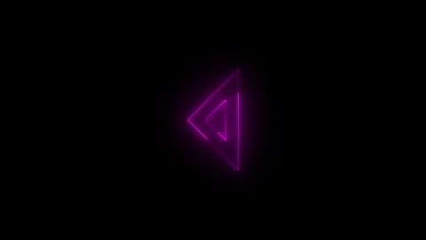 Neon caret left solid icon glowing black background animation Stock Footage 289471969