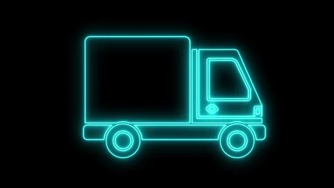 Neon Cargo Truck Stock Footage 252752425