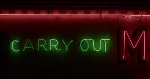 Neon Carry Out Stock Footage 292724504