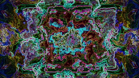 Neon Cartography of an Inner Storm Stock Footage 329193705