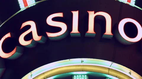 Neon casino sign .  Stock Footage 58507948