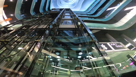 Neon ceiling. in the interior of the building. Surgut, Russia - 20 July 2020 Stock Footage 137868421