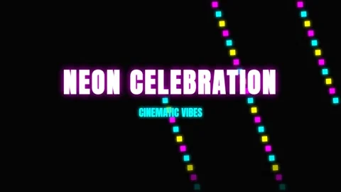 Neon Celebration Background Loop | Vibrant Disco Party Glitter Effect Opener Stock Footage 336879609