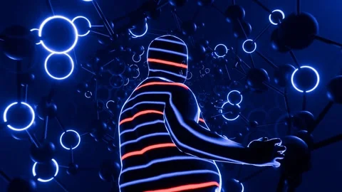 Neon Celebration: Exuberant VJ Loop Dance Stock Footage 270361909