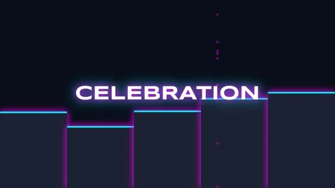 Neon celebration graphic background with rising bars for party event announ.. Stock Footage 337500950