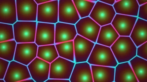 Neon Cellular Polygon Pattern Seamless Loop Video stock 340606051