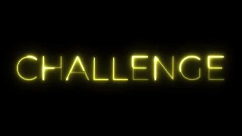 Neon Challenge Neon Animation Text Stock Footage 287406471