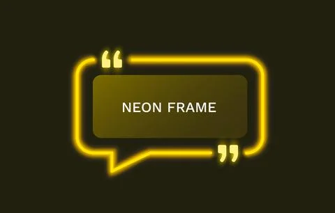 Neon chat frame, bubble led talk. Vector Stock Illustration