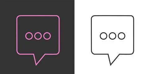 Neon chat icon collection flat design.Texting symbol. Vector. Stock Illustration