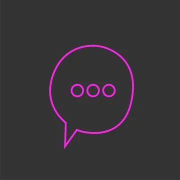 Neon chat icon collection flat design.Texting symbol. Stock Illustration