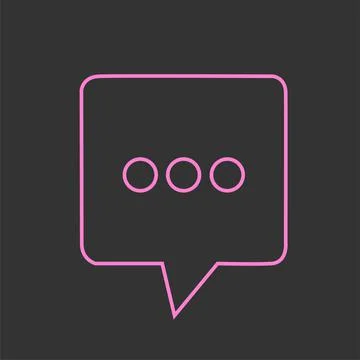 Neon chat icon collection flat design.Texting symbol. Stock Illustration