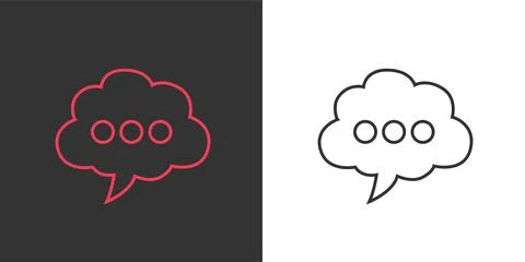 Neon chat icon flat design.Texting symbol. Vector. Stock Illustration