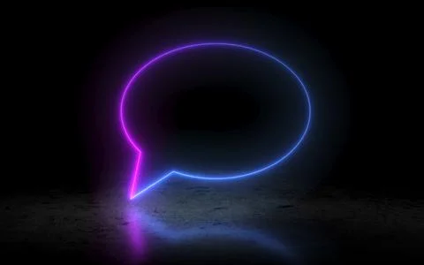 Neon chat icon Illustrazione stock