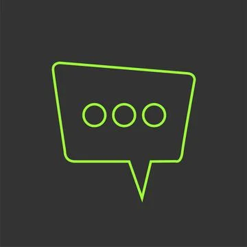 Neon chat icon set in flat design.Texting symbol. Vector. Stock Illustration