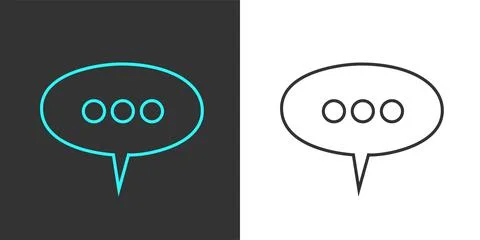 Neon chat icon set flat design.Texting symbol. Vector. Stock Illustration