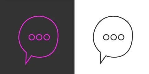 Neon chat icon set flat design.Texting symbol. Vector HD. Stock Illustration
