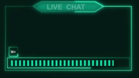 A neon chat overlay interface flashes with active progress monitoring bars... Stock Footage 341128482