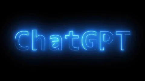 Neon ChatGPT text Stock Illustration