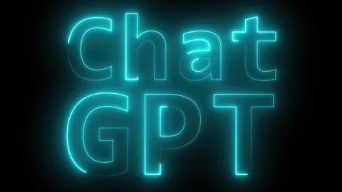 Neon ChatGPT text Stock Illustration