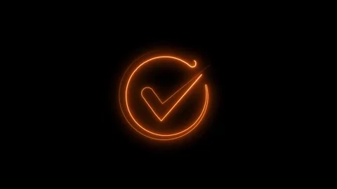 Neon Check mark loop animation, tick mark, yes, approved sign. Stock Footage 321691469