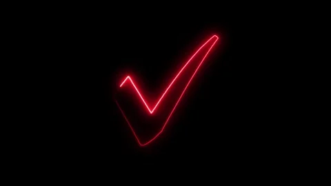 Neon Check mark loop animation, tick mark icon, yes, approved sign. Stock Footage 321691518