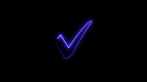 Neon Check mark loop animation, tick mark icon, yes, approved sign. Stock Footage 321691692