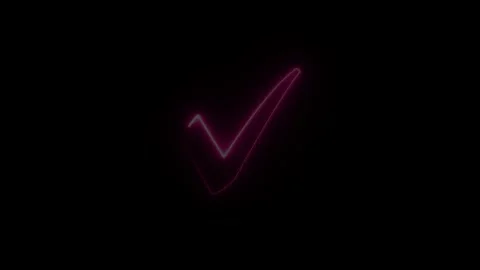 Neon Check mark loop animation, tick mark icon, yes, approved sign. Stock Footage 321691711