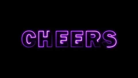 Neon Cheers Text Animation – 4K Animated Glowing Text on Black Background Video stock 317775636