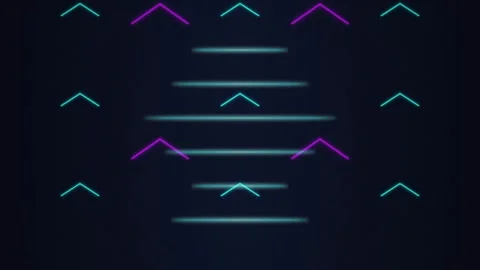 Neon chevron glowing lines seamless loop motion background Video stock 344926619