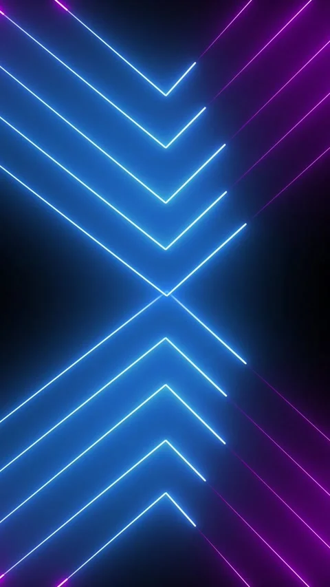 Neon chevron pattern vertical video on dark background for abstract and tec.. Stock Footage 344860702