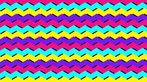 Neon chevron zigzag bands flowing in alternating directions Vídeo Stock 348298318