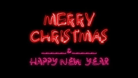 Neon Christmas Text Animation for Screen Display and advertising. 스톡 동영상 99395076