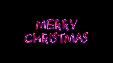 Neon Christmas Text Animation for Screen Display and advertising. 스톡 동영상 99395090