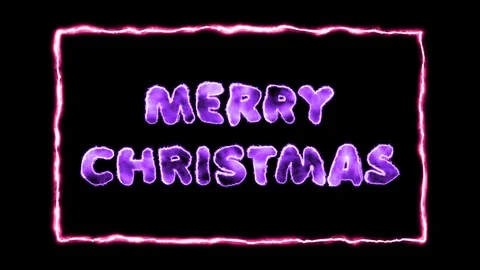Neon Christmas Text Animation for Screen Display and advertising. 스톡 동영상 99396086