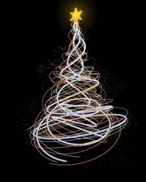 Neon Christmas Tree Concept Stock Illustration