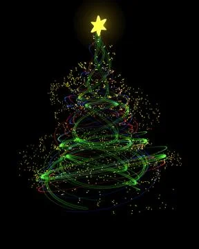 Neon Christmas Tree Concept Stock Illustration