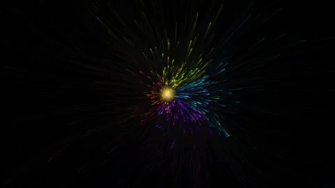 Neon Chromatic Vortex Particle Flow Loop Fluid Motion Graphic Video stock 341903165