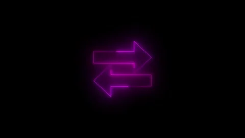 Neon chrome switch contast icon glowing black background animation Vidéo 289472597