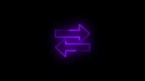 Neon chrome switch contast icon glowing black background animation Vidéo 289472612