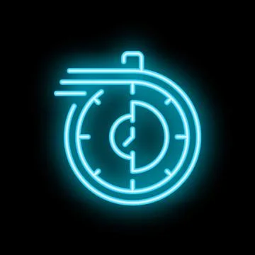 Neon chronometer displaying time passing quickly Stock Illustration