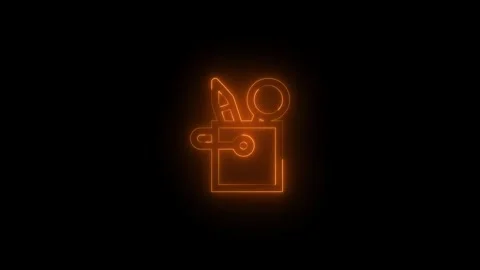 Neon cht language bar icon glowing black background animation Stock Footage 289472638