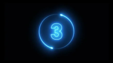 Neon circle 5 seconds countdown timer animation isolated on black background Stock-Footage 326726411
