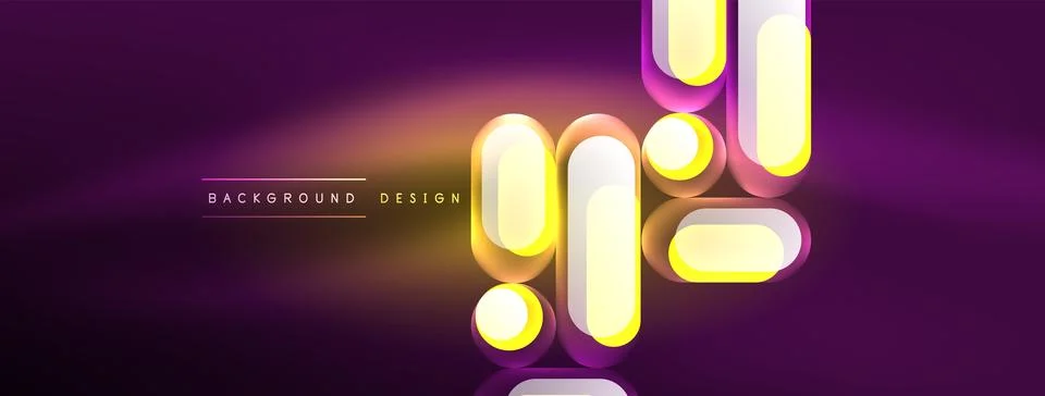 Neon circle abstract background. Template for wallpaper, banner, presentation 스톡 일러스트