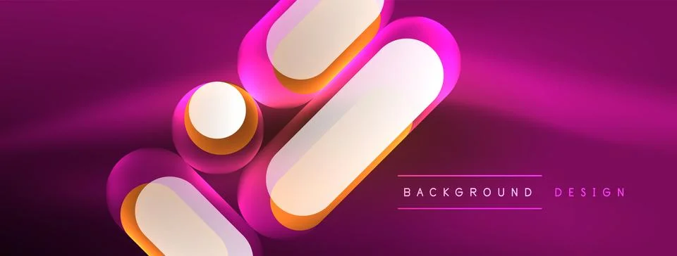 Neon circle abstract background. Template for wallpaper, banner, presentation 스톡 일러스트
